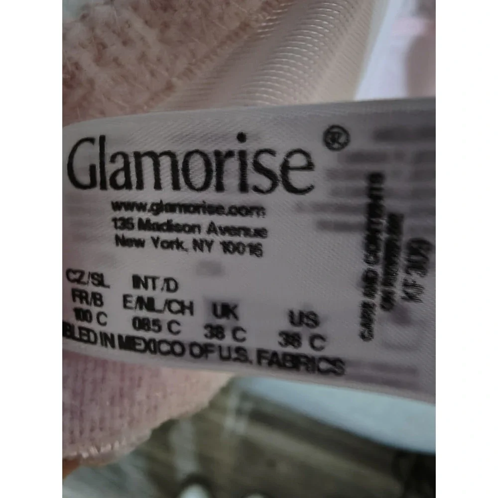 Glamorise Magic Lift 1000 Black Bra Size 38C No Wire Or Padding Lacy Pad Straps